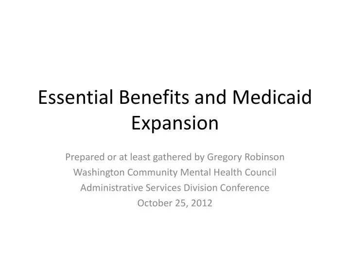 essential benefits and medicaid expansion