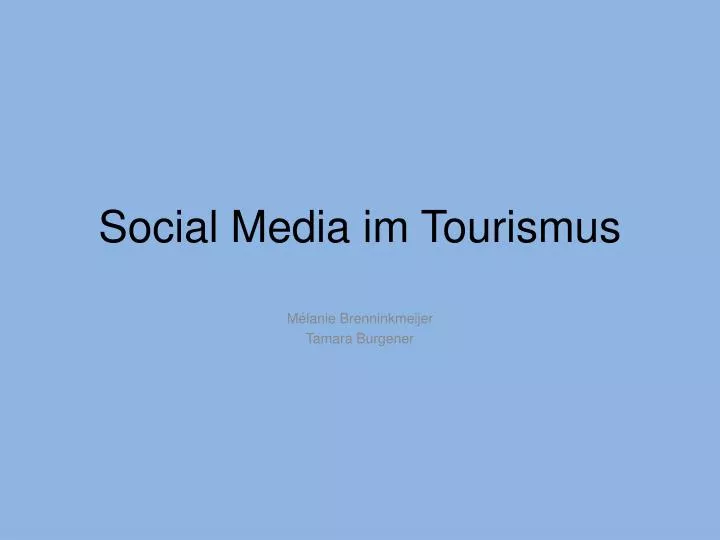 social media im tourismus
