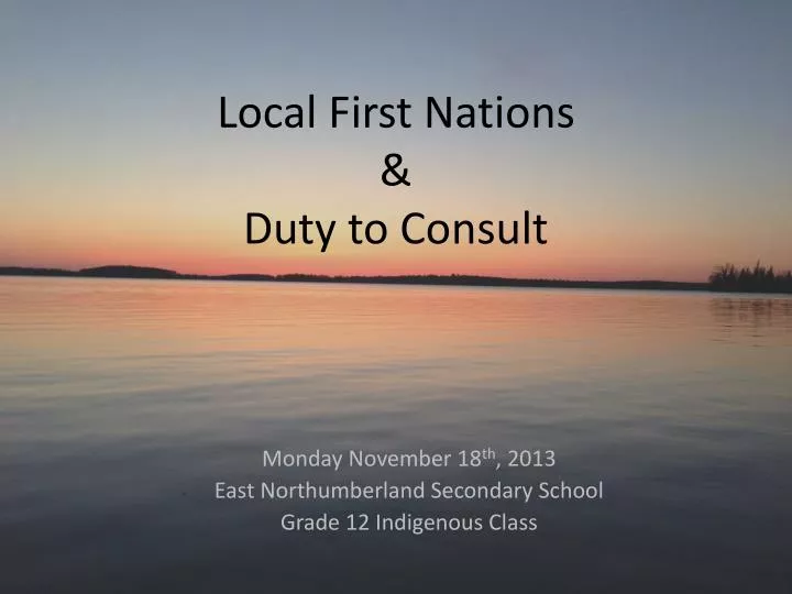 local first nations duty to consult