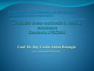 transmisia datelor multimedia in retele de calculatoare standardul jpeg2000