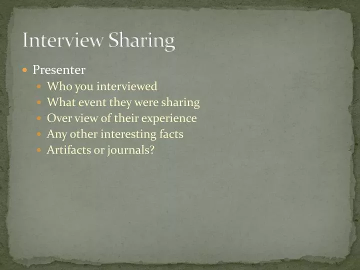 interview sharing