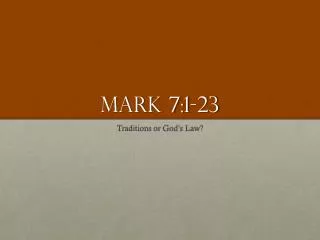 Mark 7:1-23