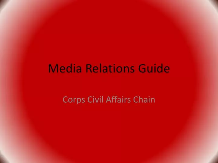 media relations guide