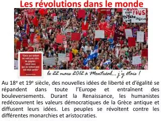 les r volutions dans le monde