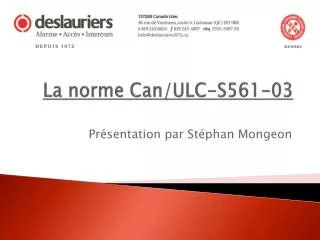 la norme can ulc s561 03