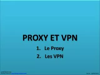 PROXY ET VPN