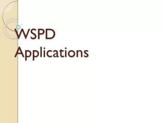 WSPD Applications