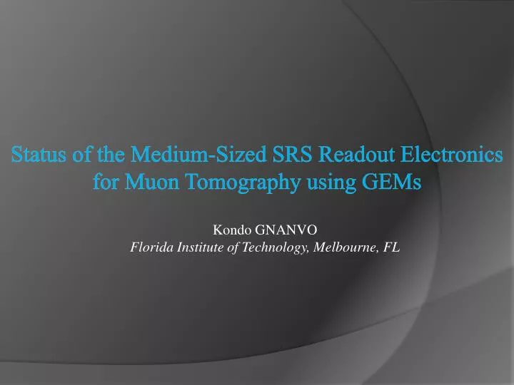 status of the medium sized srs readout electronics for muon tomography using gems