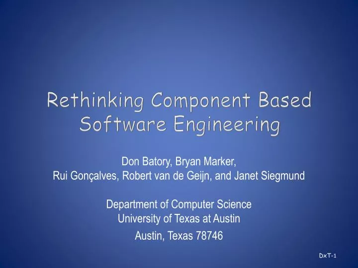rethinking component based software engineering