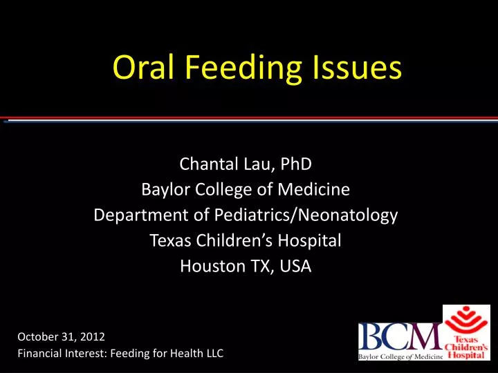 oral feeding issues