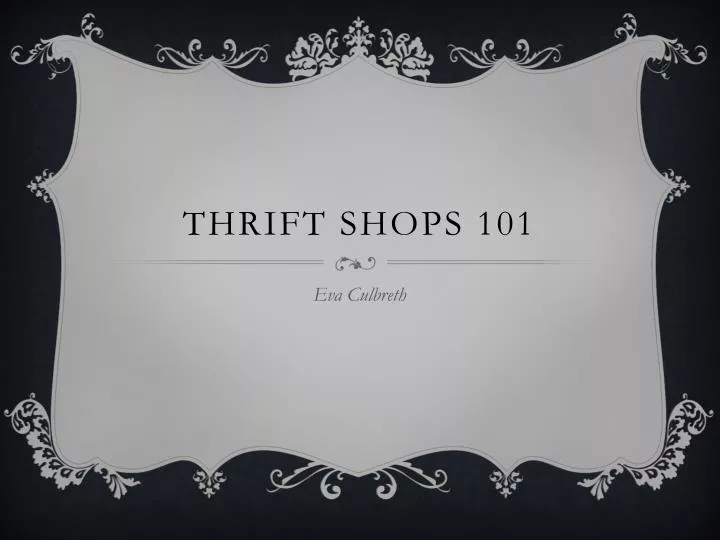 thrift shops 101