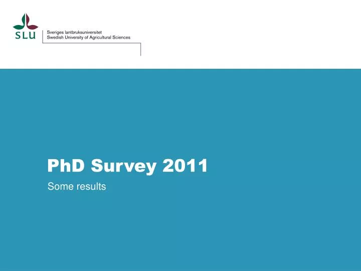 phd survey 2011
