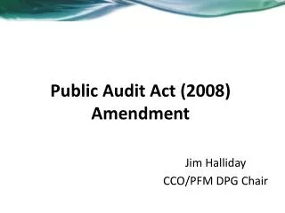 jim halliday cco pfm dpg chair