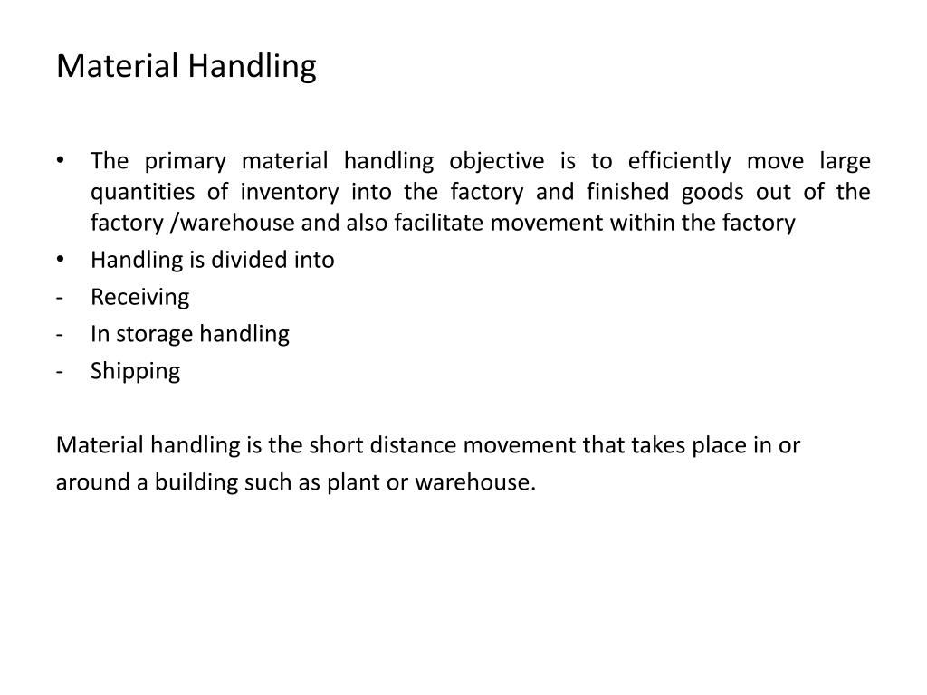 PPT - Material Handling PowerPoint Presentation, free download - ID:2033164