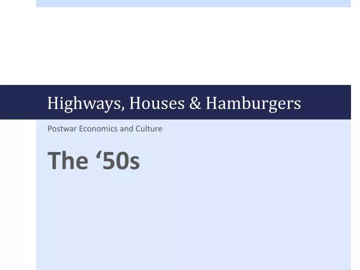 highways houses hamburgers