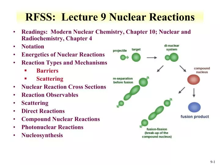 rfss lecture 9 nuclear reactions