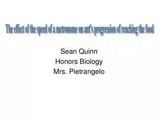Sean Quinn Honors Biology Mrs. Pietrangelo