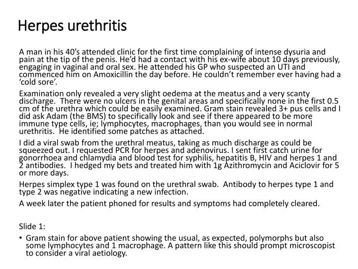 herpes urethritis