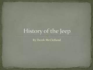 History of the Jeep