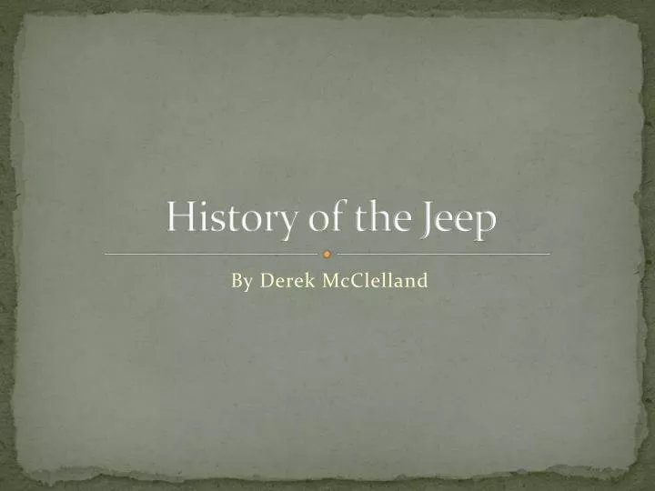 history of the jeep