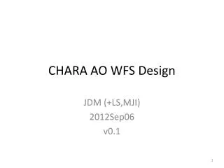 CHARA AO WFS Design