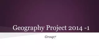 Geography Project 2014 -1