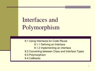Interfaces and Polymorphism