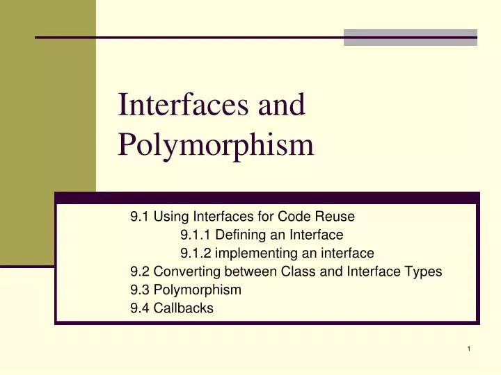 interfaces and polymorphism