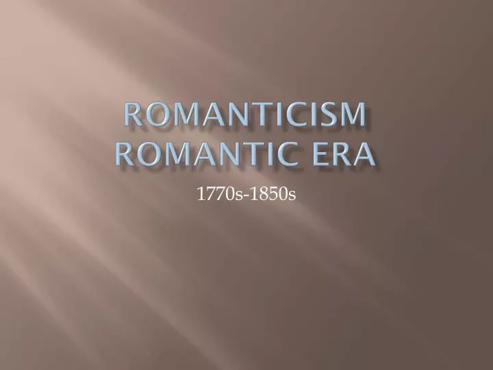 romanticism romantic era