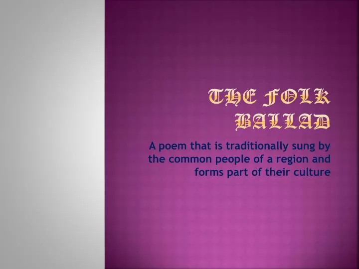 the folk ballad