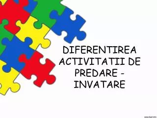 diferentirea activitatii de predare invatare