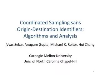 Coordinated Sampling sans Origin-Destination Identifiers: Algorithms and Analysis