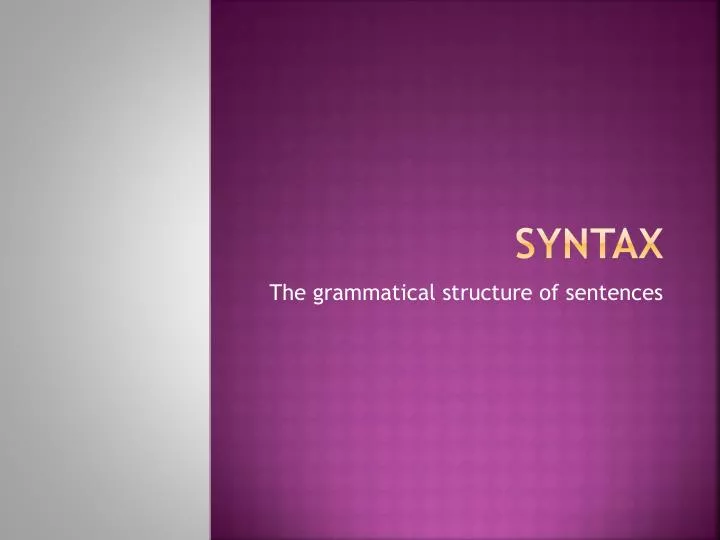 syntax