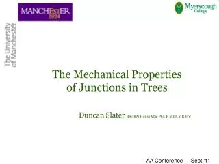 The Mechanical Properties of Junctions in Trees