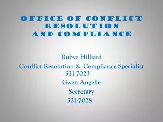 Office of Conflict Resolution and Compliance