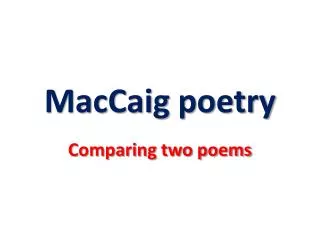 MacCaig poetry