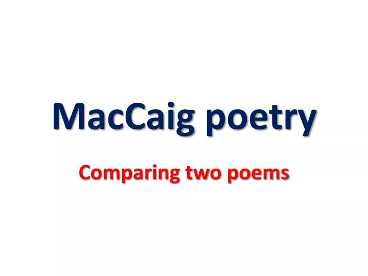 maccaig poetry