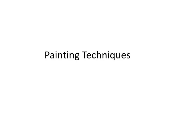 painting techniques