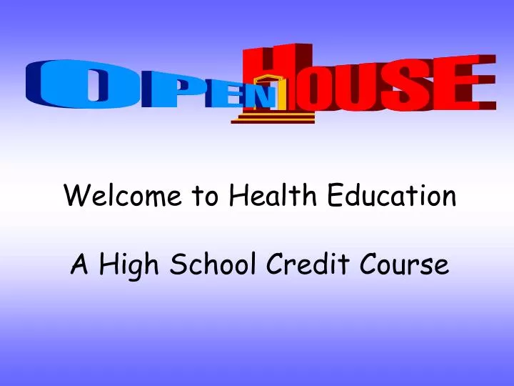 welcome to health education a high school credit course