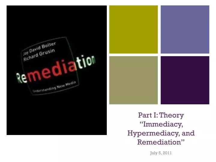 part i theory immediacy hypermediacy and remediation