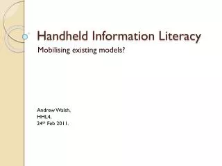 Handheld Information Literacy