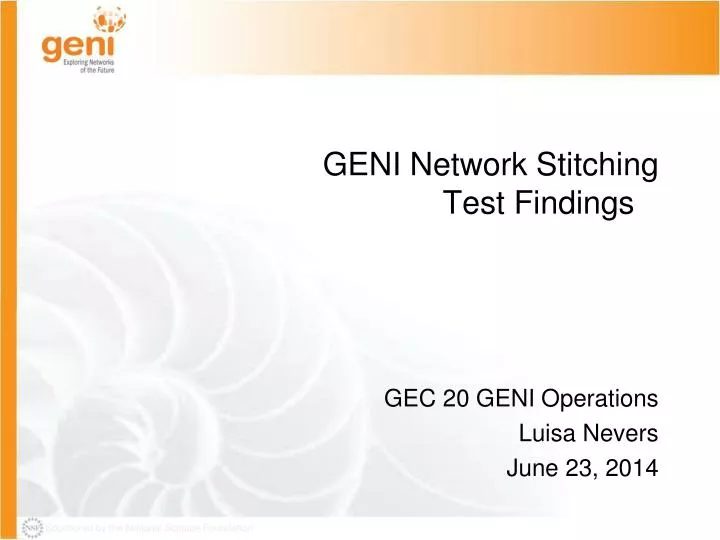 geni network stitching test findings