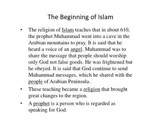 The Beginning of Islam