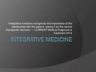 Integrative Medicine