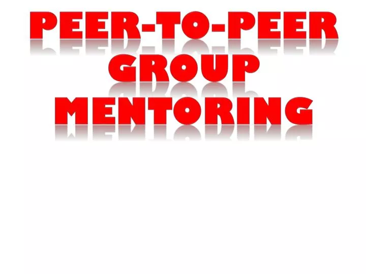 peer to peer group mentoring