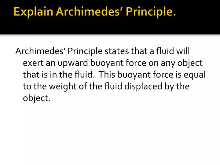 explain archimedes principle