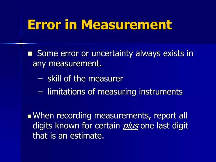 error in measurement