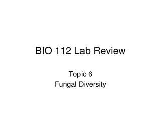BIO 112 Lab Review