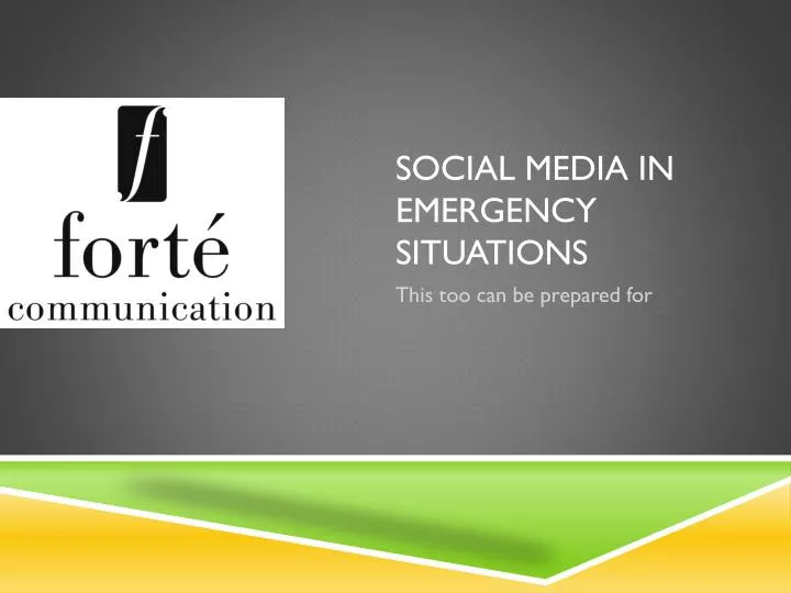 social media in emergency situations