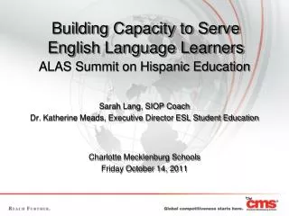 Building Capacity to Serve English Language Learners